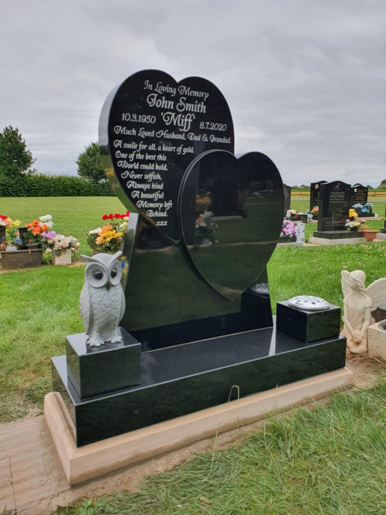 Double Heart Design Headstone by Northern Headstones