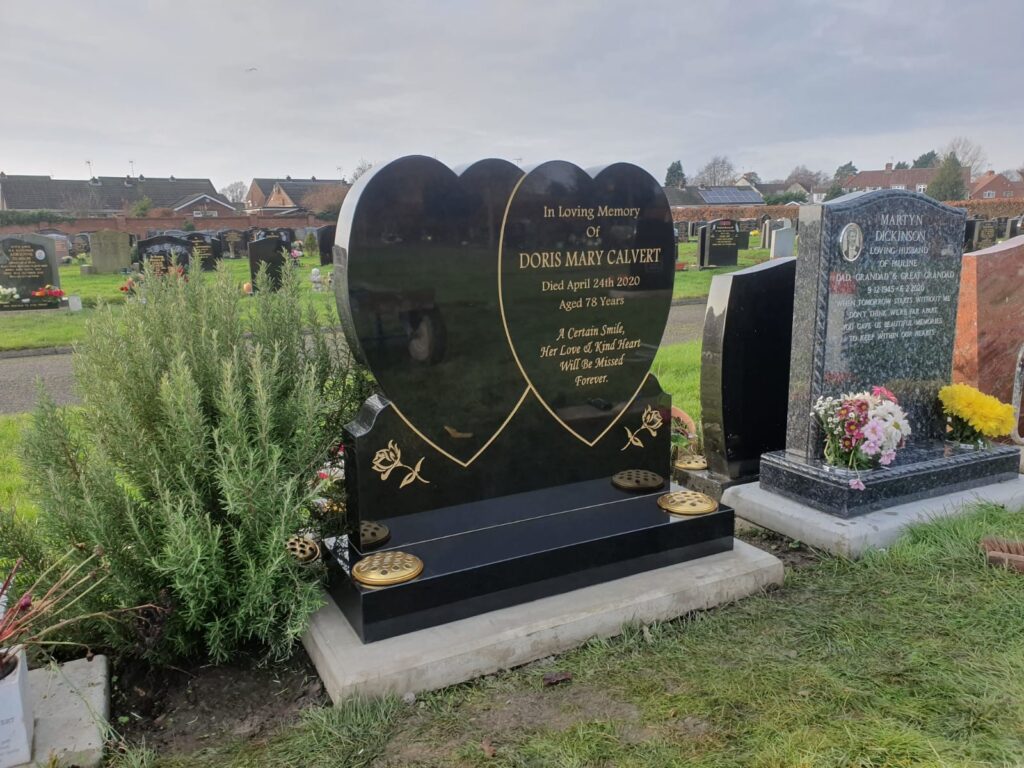 Double Heart Design Headstone by Northern Headstones