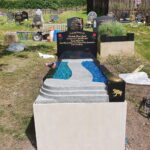 Memorial Headstone with Kerb Surround Installed by Northern Headstones in Yorkshire