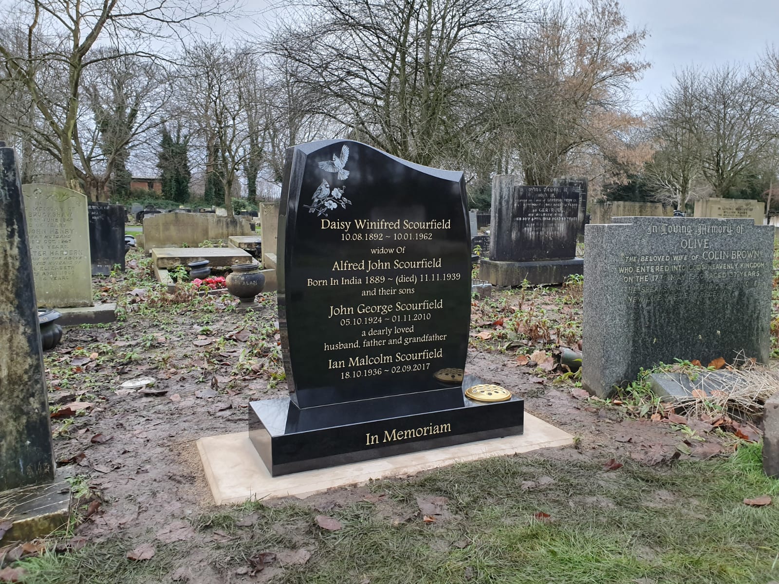 Example Headstone with Inscription Installation and Design by Northern Headstones in Yorkshire