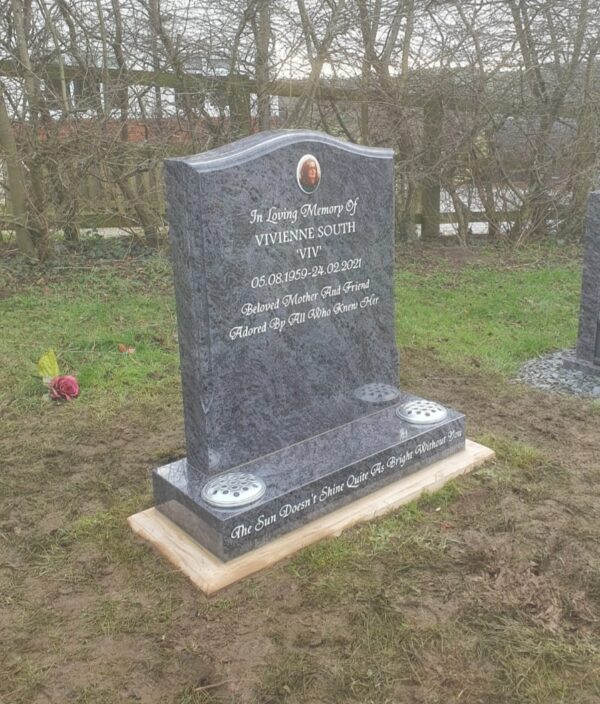 Hand Carved Bespoke Headstone Design by Northern Headstones