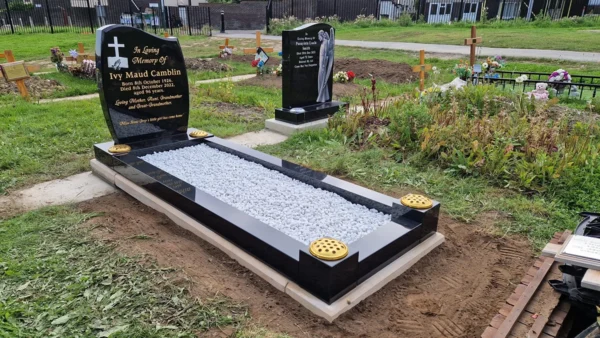 The Anton Black Granite Headstone