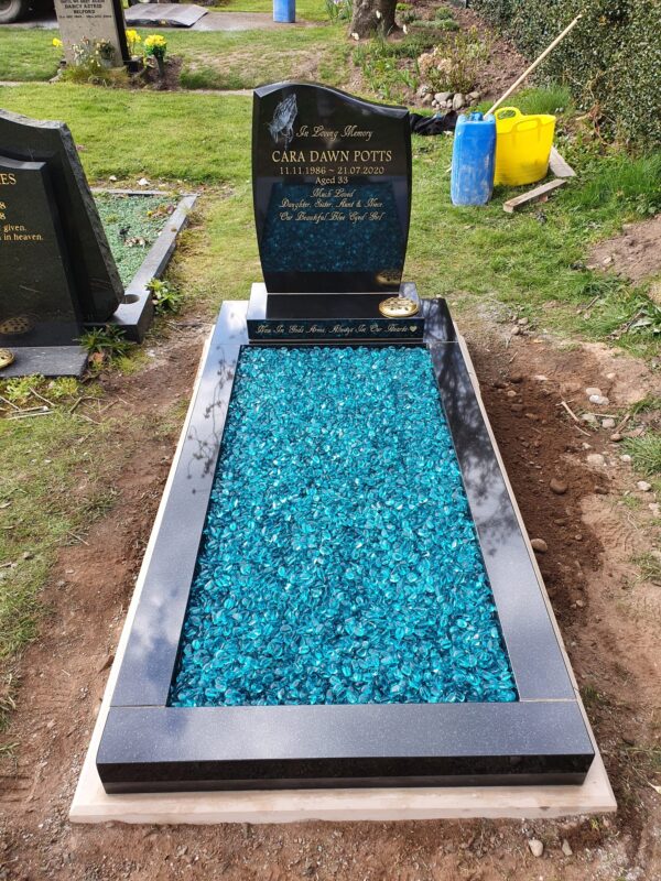 Anton Black Granite Headstones and Memorial by Northern Headstones in Yorkshire