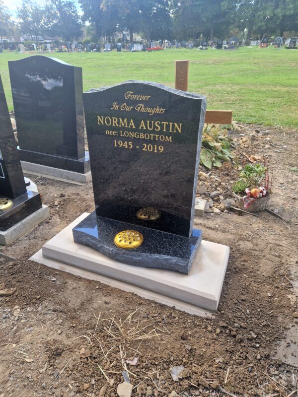Rustic Headstone Design with Pitched Edges by Northern Headstones