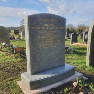 Camber Top Headstone Design with Gold Lettering by Northern Headstones