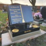 Black Book Shaped Headstone Memorial Installed by Northern Headstones